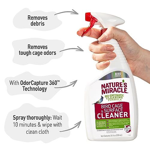 Nature's Miracle Bird Cage & Surface Cleaner,(Pack of 2) - size: 24 Fl Oz (Pack of 2)
