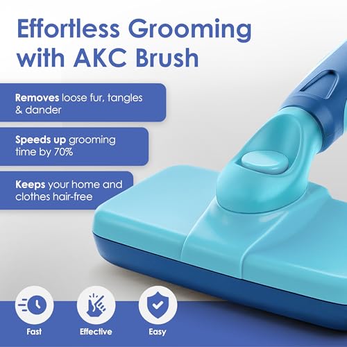 AKC Self-Cleaning Slicker Brush for Dogs & Cats, All Coat Types | Skin-friendly deshedding brush removes loose hair, mats and tangles with an easy-clean design. - style: Self Cleaning Slicker Brush