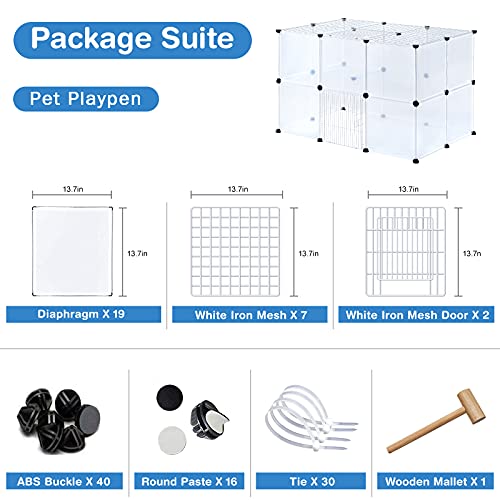 BRIAN & DANY 2-Tier Portable Pet Playpen Indoor with 2 Doors for Puppy, Hamsters, Guinea Pig, Rabbits - 28 Panels, 43.1" x 27.5" x 27.5" - style: 2-Tiers