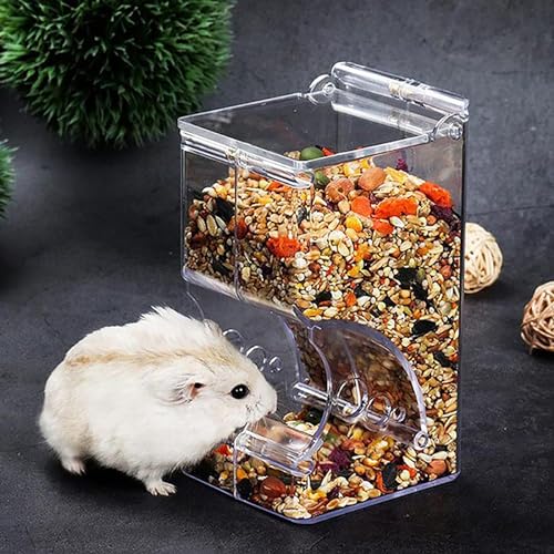 Automatic Hamster Feeder, Clear Acrylic Automatic Pet Feeder Pet Food Dispenser, Hamster Food Bowl Guinea Pig Food Dispenser for Small Animal Feeding & Watering Supplies (S) - size: S