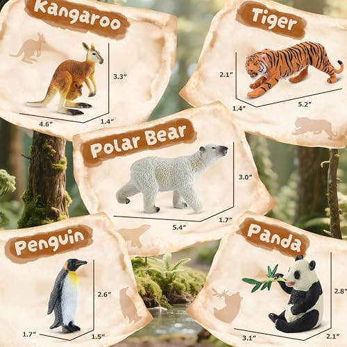 Zippytots 9 PCS Zoo Animal Toys for Kids 3-5 Realistic Plastic Wild Animal Figurine Toys Educational Learning Toy for Kids Boys Girls Toddlers - style: 9-PC Zoo Animal Figures Set