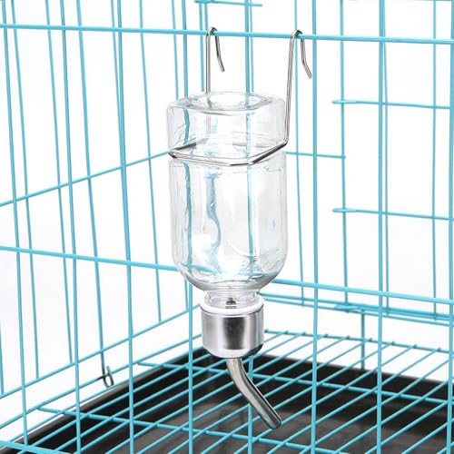 SEWACC 2pcs Pet Water Bottle for Cage Crate, 6oz Non-drip Water Dispenser Hanging Waterer Drinking Bottle for Small Animal Rabbit Bunny Guinea Pig - size: 6oz
