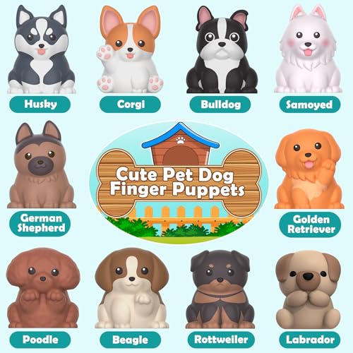 Learning Toys for Toddlers 1 2 3 Year Old Toddlers, 20Pcs Puppy Finger Puppets for Kids, Montessori Counting, Matching & Sorting Toy, Christmas Birthday Gifts for Baby Boys Girls Age 12-18 Months - style: PUPPY