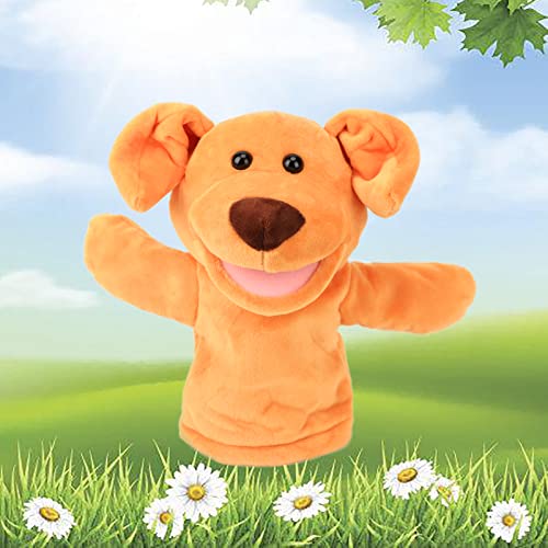Easfan Puppy Hand Puppet with Movable Mouth Plush Dog Toy Gifts for Kids | Role play preschool teaching, cute dog stuffed animal, creativity imagination, Easter Christmas birthday holiday gift - style: Dog-Yellow