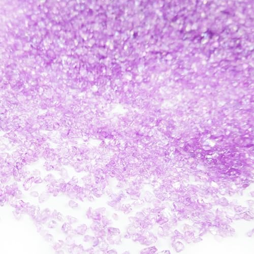 Crushed Glass Glitter, Broken Stones Shattered Glass Chips for Resin Art Crafts, Epoxy Resin Supplies, Geod Painting, DIY Art Projects, Jewelry Making, 2-4mm, 200g/7oz (Dark Purple) - color: Dark Purple