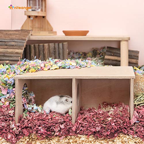 Niteangel Hamster Secret Peep Shed 2-Chamber Hideout & Tunnel Exploring Toys (Small - for Dwarf Hamster) - size: Small - for Dwarf Hamster