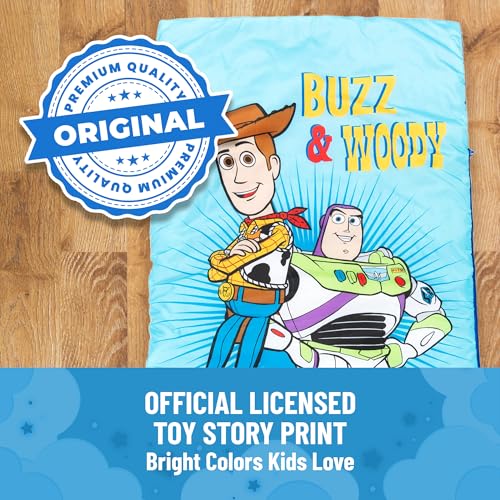 Jay Franco Disney Toy Story Slumber Sack - Cozy & Warm Kids Lightweight Slumber Bag - Featuring Woody and Buzz Lightyear (Official Disney Pixar Product) - color: Blue - Toy Story