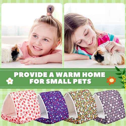 Cinnvoice 4 Pcs Guinea Pig Hideout, Guinea Pig Bed Tunnel, Rabbit Washable Small House Cage Accessories for Bunny Hedgehog Mouse Chinchillas Hamsters Ferrets Bearded Dragons Rats (Classic,9.8 in) - size: 9.8 in, style: Classic