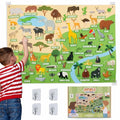 BONNYCO Felt Board for Toddlers with 116 Jungle Animals Figures. Montessori and Sensory Toys, Birthday Gifts for Kids 3-8 Years Old. Educational Games Learning Activities Christmas - style: Jungle