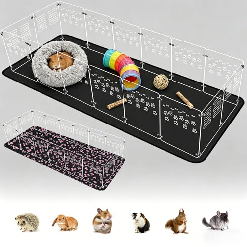 Guinea Pig Cage,Acrylic,72" Lx24 Wx14 H,with Waterproof Mat，Heighten,Also for Rabbits, Button Quails, Hedgehogs, Ferrets and Other Small Animals. - size: 72.0"L x 24.0"W x 14.0"H