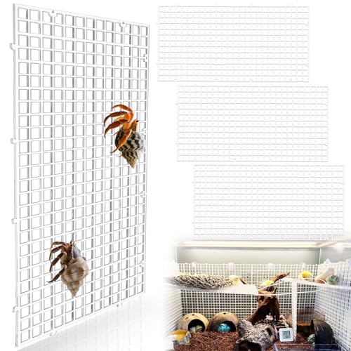 4 Pcs Hermit Crab Climbing Grids with Suction Cups Hermit Crab Climbing Toys Small Animal Cage Accessories for Hermit Crabs, Turtles, Lizards, and Tarantulas