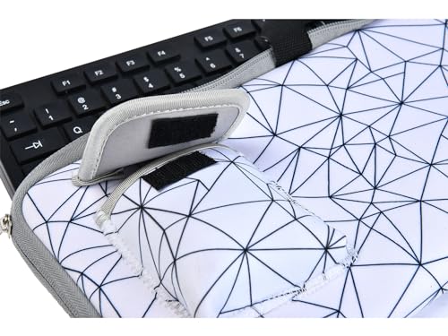 Keyboard Sleeve Travel Case for Logitech MX Keys Keyboard(White) | Keyboard Case with Mouse Storage & Cable and Charger Pouch, Soft Neoprene Waterproof shockproof - color: White