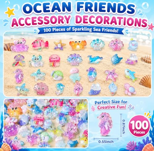 100PCS Ocean Mystery Blind Bags Mini Resin Animals, Cute Sea Creature Blind Box Surprise Toys, Tiny Figures for Kids Ocean Animal Collectibles for Party Favors DIY Crafts Phone Decor Classroom Prize - color: 100pcs Ocean