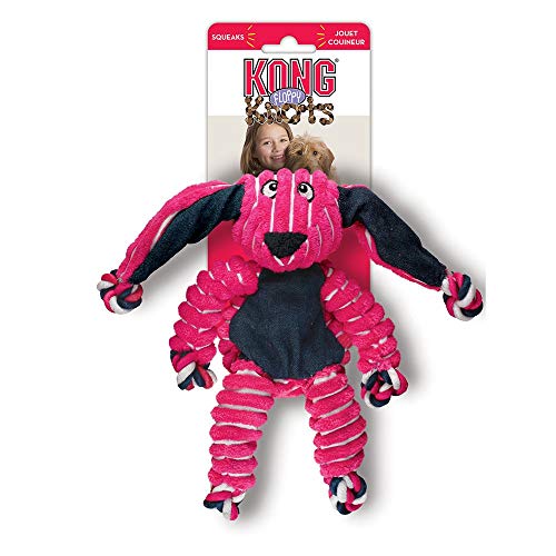 KONG Floppy Knots - Durable No‑Stuffing Squeaky Rope & Plush Dog Toy - for Teething, Playing (Bunny, Small/Medium) - color: Bunny, size: Small/Medium