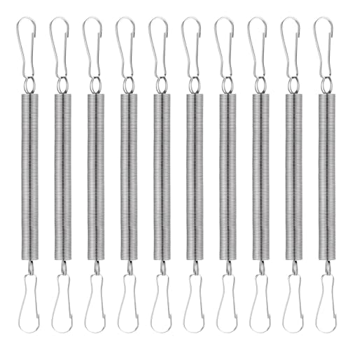 10Pcs Extension Spring with 2 Clips, Spring Clips for Rabbit Water Bottles, Wire Cage Clip for Small Pet Water Bottle