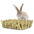 Hamiledyi Rabbit Grass Bed Bunny Natural Woven Foraging Mat Guinea Pig Hay Mat Enrichment Toy Scratch Pad for Chinchilla Squirrel Hedgehog(10.6x7.5x3.5inches) - size: 1PCS
