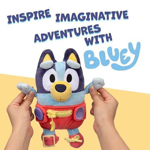 Dress & Play Baby Bluey Plush, Learn to Dress Doll for Toddlers | Button, zip, buckle & tie skills, 10in soft plush; fine motor skill toy for kids ages 3+ - style: Dress & Play Baby Bluey