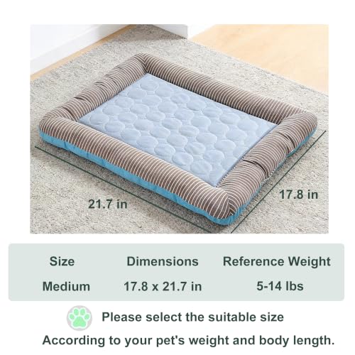 RPGT Cooling Mat for Cats 18"x 22" Pet Cooling Bed for Indoor Cats & Dogs | Washable Cat Cooling Mat Self-Cooling Pet Bed Pad Breathable Material Ideal for Indoor and Outdoor Use - size: Medium