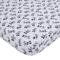 NoJo Disney Mickey Mouse - Timeless Mickey White & Black Fitted Crib Sheet, Black, White