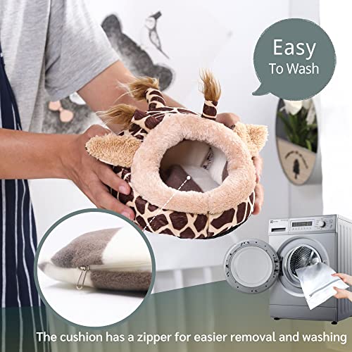 JanYoo Hamster Guinea Pig Supplies Bed Accessories House Hedgehog Cage Supplies Chinchilla Ferret Rat Gerbil (S,Giraffe) - color: 1-Giraffe, size: S