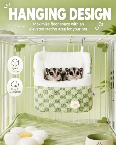 Sugar Glider Sleeping Pouch, Hanging Warm Sleeping Pouch Bag | Small Animal Hideout Habitat, Winter Warm Plush Sleeping Bag, Sugar Glider Cage Accessories for Hamsters Chipmunk Squirrels