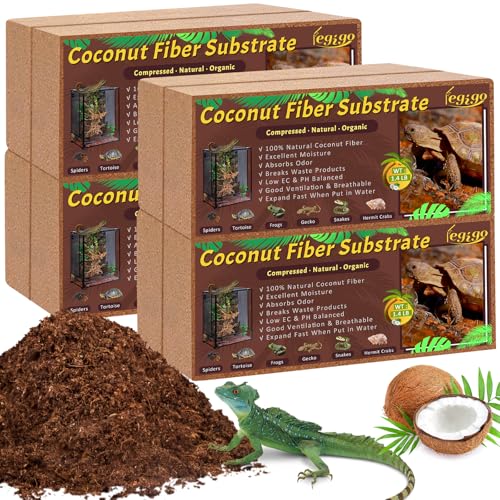 8 Pack Coconut Fiber Substrate, Natural Coco Coir Bedding for Reptiles Turtles, Tortoises, Snake, Hermit Crab, Gecko, Lizard, Bioactive Terrarium Soil for Humidity Control and Plant Substrate - color: 8 Pack