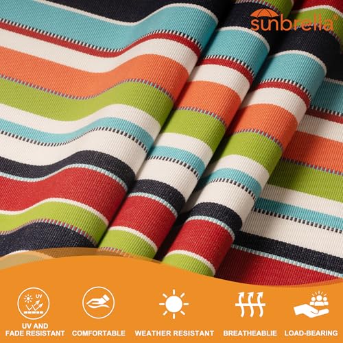 Lazy Daze 12 FT Sunbrella Quilted Hammock, Non-Fading Double Hammock | 2 Person Hammock with Pillow, Straps, Carabiners , All Weather Fade Resistant for Outside, Carousel Confetti - color: Carousel Confetti