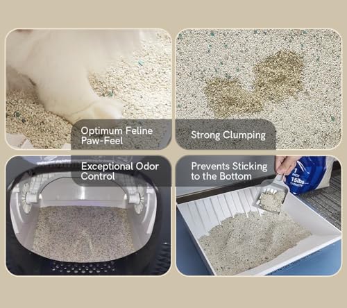 Premium Bentonite Cat Litter Sodium-Based, Clumping Cat Litter, Dust-Free, Strong Durability, Odor Control, Unscented Natural Mineral Formula Kitty Litter Bluk for RealScooper, 3 x 15 lb. Box - size: 3-Pack, 15 lb Each