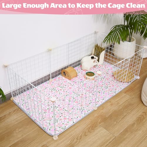 Unicorn Catcher 2 Pack Washable Guinea Pig Cage Liner, Waterproof Bedding | Reusable Absorbent Bedding For Rabbits, Hamsters, And Hedgehogs With A Leak-Proof Design To Keep Cages Dry And Clean - color: Light Pink, size: 47X24in