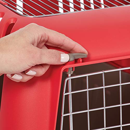 Spree by Midwest 24-Inch Travel Carrier, Red, Fits Pets up to 25 lbs | Hard-Sided Pet Carrier, 2-Door, Ventilated Design, Locking Tabs, Easy Assembly - color: Red