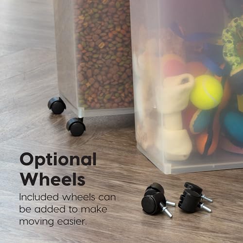 IRIS USA Dog Food Storage Container, 2-Pack, Up to 54 lbs, Black | Made in USA, Comes with Wheels, Airtight Seal, BPA-Free, Bird Seed, Cat food, Cat Litter, Treats, Multi-Pet Use - color: Black, size: 30 lbs - 2 Pack