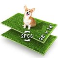 Hompet Dog Grass Pads, Puppy Turf Potty Training Pads, Artificial Turf for Dog Systems Replacement Grass Mats, Easy to Clean with Fast Drain Holes, Indoor/Outdoor Garden Lawn Patio Balcony 28"×18" - size: 28" x 18" (2-Pack)
