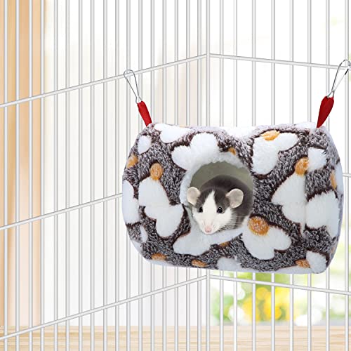 Wontee Hamster Hammock Warm Bed House Small Animal Hideout for Hamsters Gerbil Young Rat Mouse (Coffee) - color: Coffee