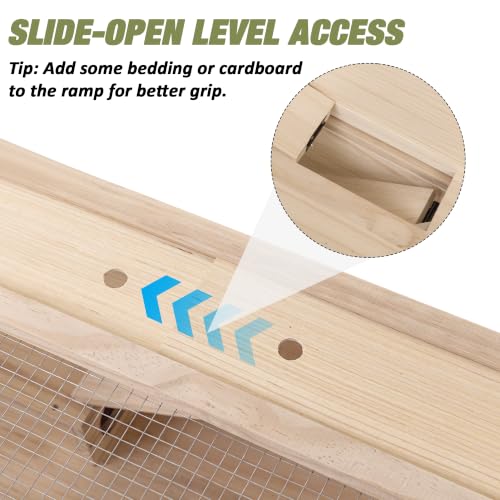 2-Tier Wooden Hamster Cage, 28"T Detachable Acrylic Habitat with Top Access | Ventilated Roof, Fold-Down Door, Closeable Passage, Dual Hideouts, Sliding Panels - color: Natural Wood, size: 23.6"L x 15.8"W x 27.6"H