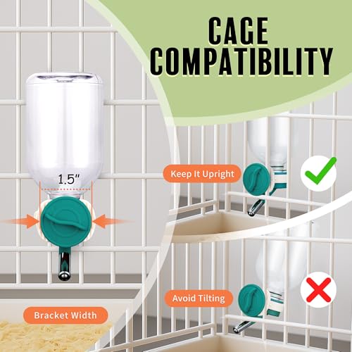 Choco Nose No-Drip Small Animal Water Bottle - Leak-Proof Patented Nozzle Helps Prevent Cage Mess & Wet Bedding - Hamster, Hedgehog, Mouse, Glider, Gerbil - BPA Free, Cage Mount, 10.2 fl oz (C125) - color: C125 Green, size: Hamsters-Hedgehogs-Sugar Glider