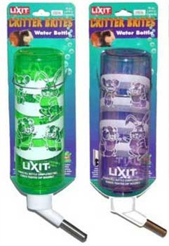 Lixit® Critter Bright Water Bottles for Hamsters, Rabbits, Chinchillas, Ferrets, Guinea Pigs and Other Small Animals - Made in USA (Blue (Pack of 1), 8 Ounce) - color: Blue (Pack of 1), size: 8 Ounce