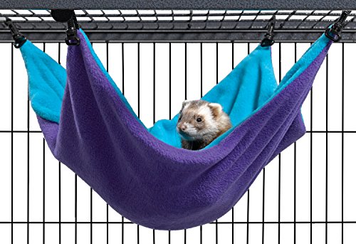 MidWest Homes for Pets Ferret Nation Large Hammock for Ferret Nation & Critter Nation Small Animal Cages | Measures 17L x 13W x 8H- inches - color: Teal and Purple, size: 21.3"L x 20.5"W x 0.6"H