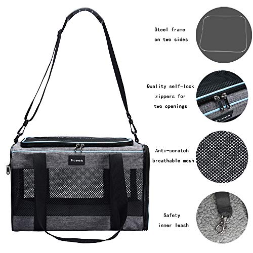 Vceoa 19"x12"x12" Pet Carrier for Cats | Toy of Fabric Pet Home - size: 19.0"L x 12.0"W x 12.0"H