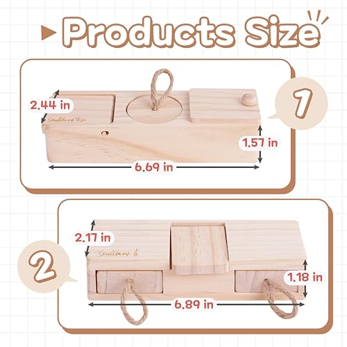 SoulThink® Interactive Wooden Pet Rabbit Toys - Sniff n' Snack Bunny Chew Toys for Rabbit Treats, Suited as Guinea Pig, Hamster for Boredom, Bunny Toys for Rabbits Keep Busy (2 Sets) - style: Sniff n' Snack - Beginner