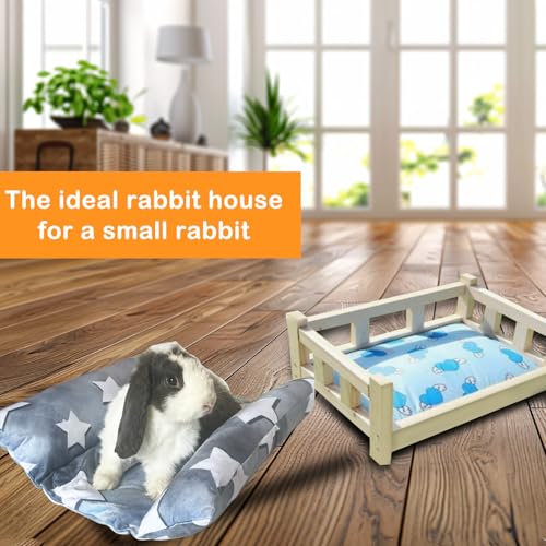 16.5 X 18in Removable and Washable Soft Rabbit Bed, Thickened and Softer Bunny Bed, Double-Sided Plush Rabbit Beds,Rabbits Concave Bed,Small Beds for Animals Indoor,Gray - color: Gray