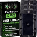 Guarden Extra-Large Glue Traps for Mice & Small Rats | 10 Pack – 10 x 5 in Rigid Sticky Trays, Peanut-Butter Scented, Pesticide-Free Indoor Pest Control - size: Ten Sticky