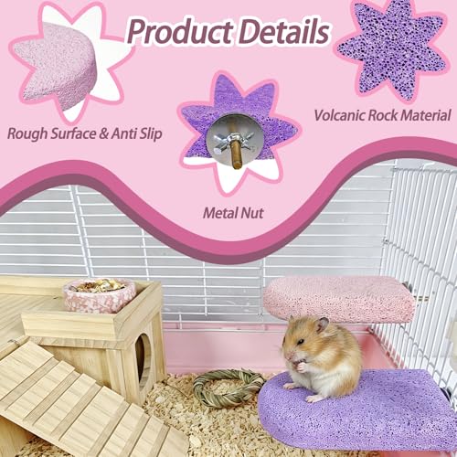 2 Pack Hamster Rat Lava Ledge Platform Teeth Grinding Chewing Toy (L)
