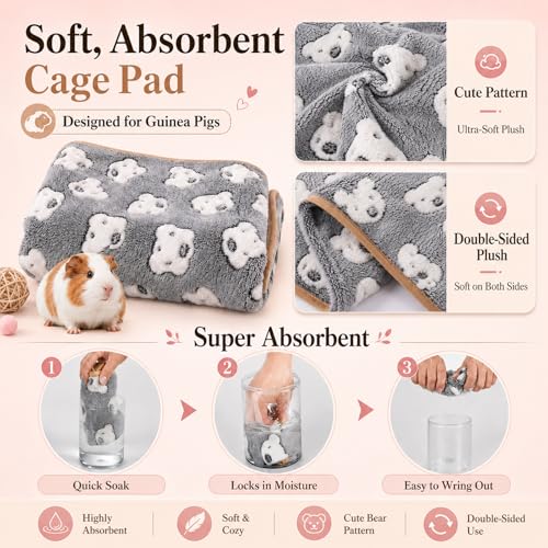 Grddaef Guinea Pig Fleece Blankets 6 Pieces Waterproof & Washable Small Animal Cage Liners Sleep Mat Bedding Pad for Hamster Chinchilla Rabbit Hedgehog (S-7.9 x 7.9 Inch) - size: S-7.9 x 7.9 Inch