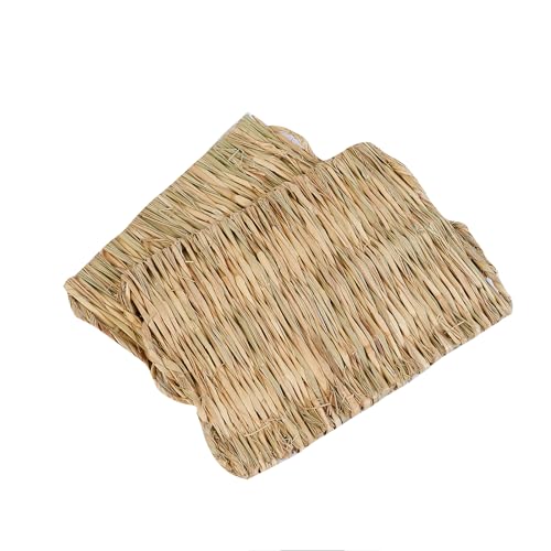 Natural Grass Woven Mat Rabbit Mat for Small Animal Bunny Bedding Nest Chew Toy Bed Play Toy for Guinea Pig Parrot Rabbit Hamster Rat(Small)