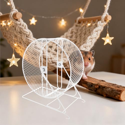 ibasenice Silent Hamster Wheel 9.25In Metal Wire Exercise Wheel Quiet Runner with Ball Bearings Textured Surface for Nail Care for Hamsters Gerbils Mice and Small Pets
