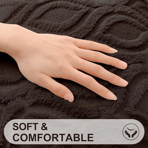 decorUhome Faux Fur Soft Dark Brown Throw Pillow Covers 16x16 Set of 2 | Plush Solid Fall Couch Pillow Covers, Accent Modern Farmhouse Neutral Decorative Square Pillow Cases for Sofa Bed Living Room - color: Dark Brown, size: 16" x 16" (Pack of 2)