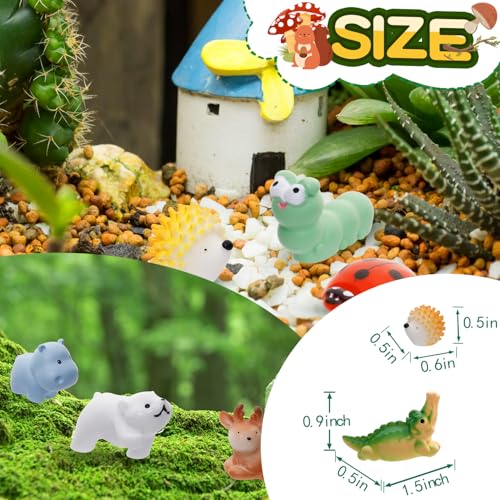 80 Pcs Mini Resin Animals 80 Styles Resin Animals Figurines Bulk for Fairy Garden Miniature Dollhouse Accessories Hide Crafts Decor - style: 80Pcs-Animals Bulk