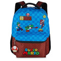 AI ACCESSORY INNOVATIONS Super Mario Brothers Backpack for Boys & Girls, 16 Inch Gaming Bookbag with Molded Toad Dangle, Blue, Featuring Mario, Luigi, Yoshi & Toad - color: Super Mario Bros