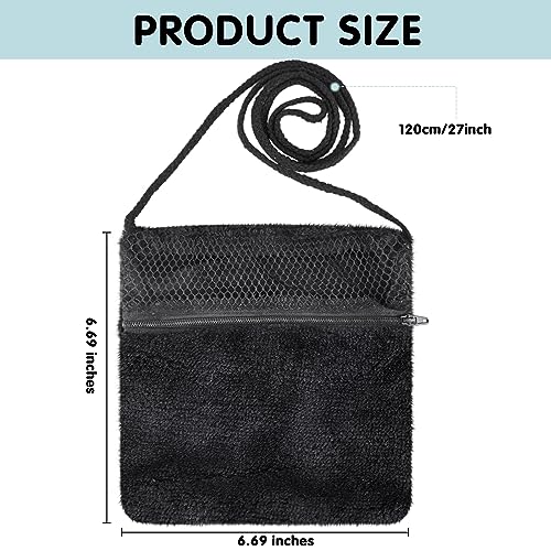 2 Pcs Sugar Glider Pouch Breathable Carrying Bonding Pouch Soft Hamster Carrier with Strap Zipper Small Animal Travel Sleeping Bag Cage Accessories for Rat Reptile Other Small Pets(Black) - color: Black