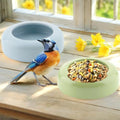 2 Pack Bird Feeder Ceramic Anti-Spill Food Bowl for Bird Parrot Cockatiel Parakeet Conure Finch Rodents Small Animals (Blue and Green)